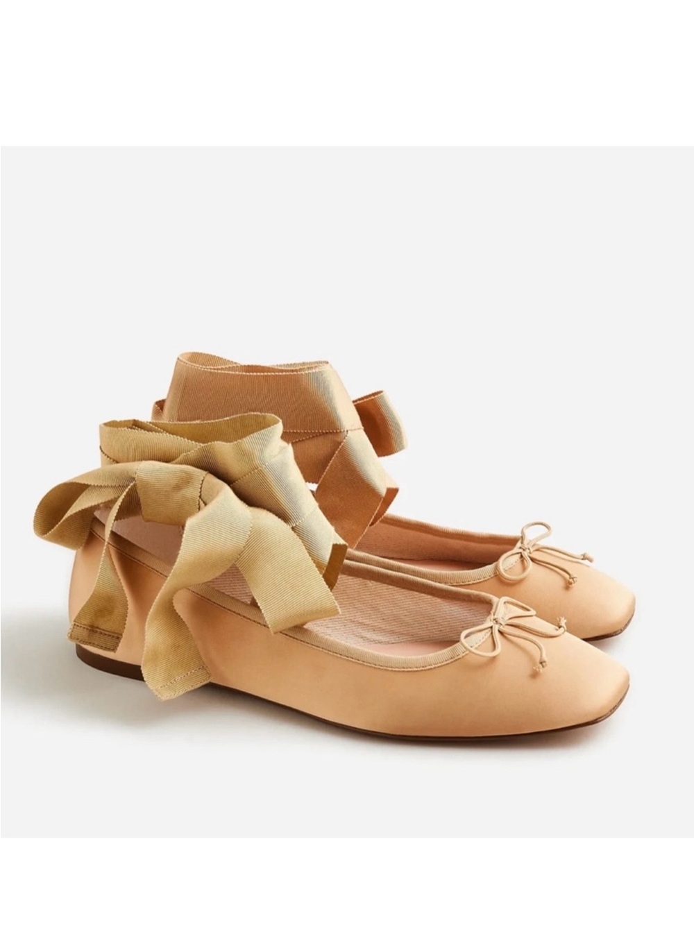 NIB - J.Crew Quinn lace-up ballet flats in satin